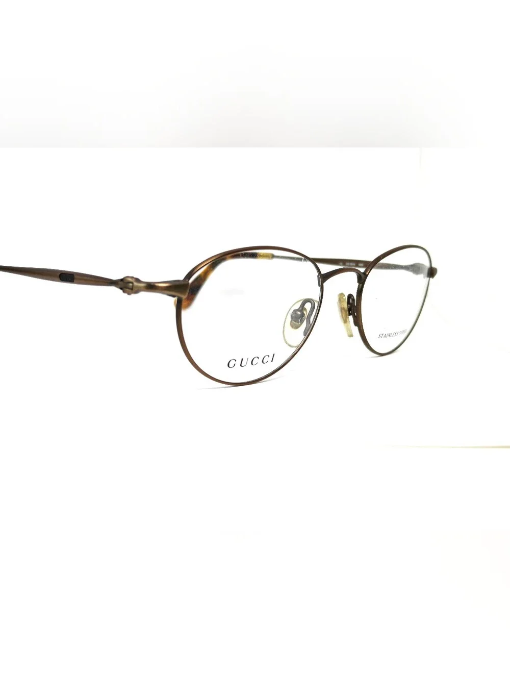 Gucci GG2618 Women's Oval Stainless Steel in Copper Brown. Italy